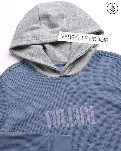 Volcom Boys Hoodie Tee - Stone Dyed Striped and Henley Hooded Long Sleeve Shirts - Comfortable Casual Hoodies for Boys (8-16)3