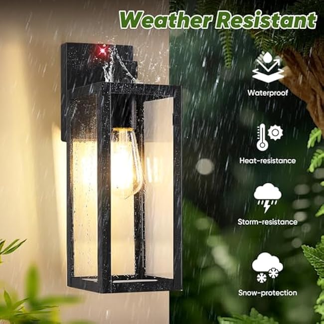 Outdoor Wall Light Large Size Outdoor Wall Sconce Lantern Wall Mount Black