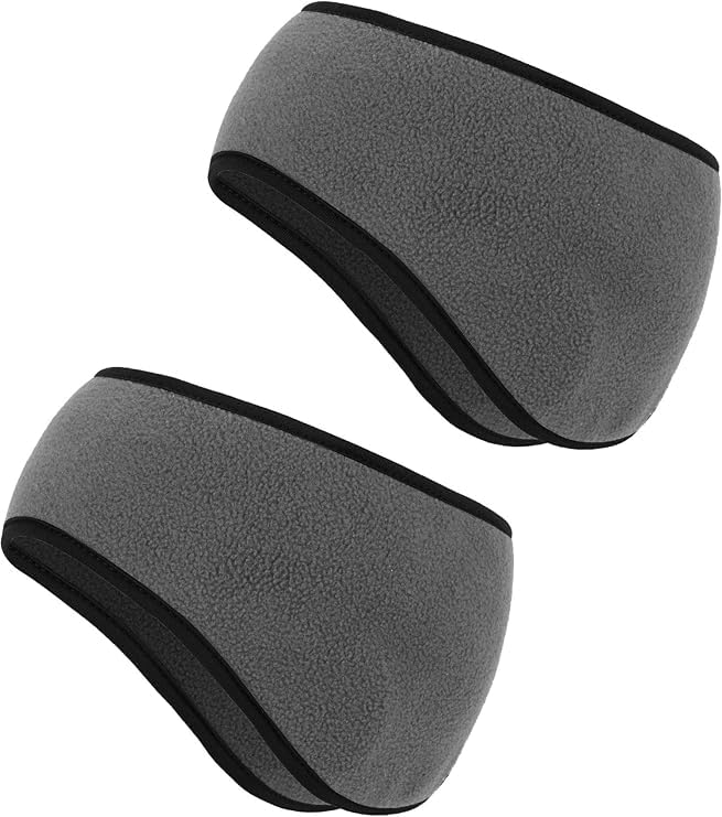Winter Fleece Ear Warmers Muffs Headband for Men Women Kids Ski Running Cycling (Earmuffs Grey And Grey)