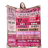 Kituzol 17th Birthday Gifts for Girls Blanket 50"x60" - 17th Birthday Decorations for Girls - Perfec
