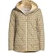 Lands' End Womens FeatherFree Onion Quilted Print Insulated Jacket Champagne/rich Coffee Plaid Regular Large