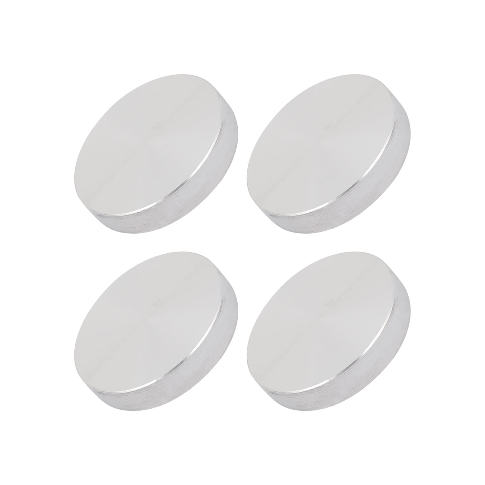 4 Discos De Aluminio M10 - 40mm Diámetro, 8mm Grosor, Para Unir Mesas De Vidrio O Muebles, Acabado Plateado Pulido