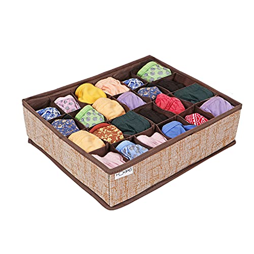 Image of HOKIPO Undergarment Organizer Storage Box for Drawers Bra Panty Socks Tie Lingerie Organizer for Wardrobe (IN-332)