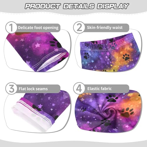 Colorful Dog Paw Tie Dye Girls Leggings Soft Stretch Workout Yoga Dance Pants for Kids Casual Tights3