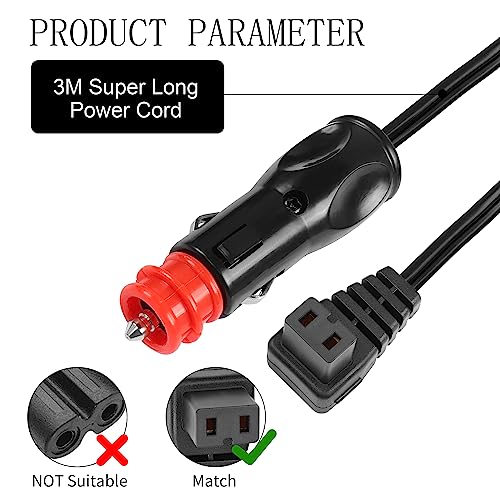 Image of YACSEJAO 12 /24V Car Cooler Cable, 16AWG 2Pin Auto Fridge Compressor Replacement Extension Cable Built in 15A Fuse Suitable for Travel, Camping or Picnics