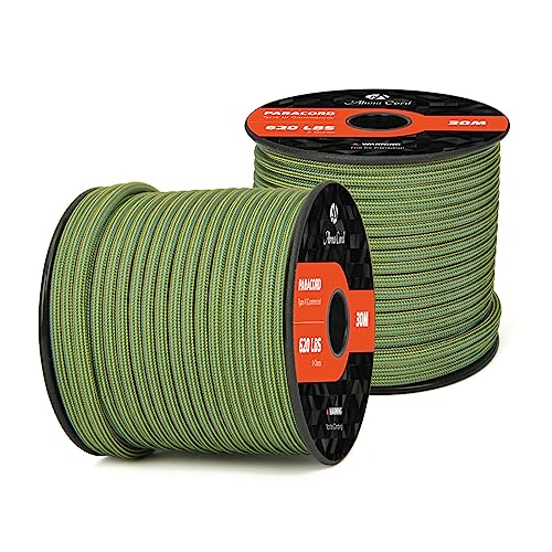 Abma Cord Paracord 620 lbs 4mm 9 Strands 100% Nylon 30M - King Tut, Stripes-king Tut, 30 Meters