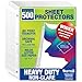 Samsill 500 Non-Glare Heavyweight Sheet Protectors, 3.3 Mil Thick, Top Loading / 3 Hole Design Page Protectors, Archival Safe for Photos or Printed Copy, Holds Multiple 8.5 x 11 Sheets, Bulk 500 Pack