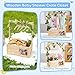 LLMQ Baby Shower Crate Closet with Picture Frame, Wooden Baby Basket with 5 Hangers Rack & Garland Decor, Personalized Baby Shower Clothes Box Storage, Larger Capacity Diaper Caddy Organizer