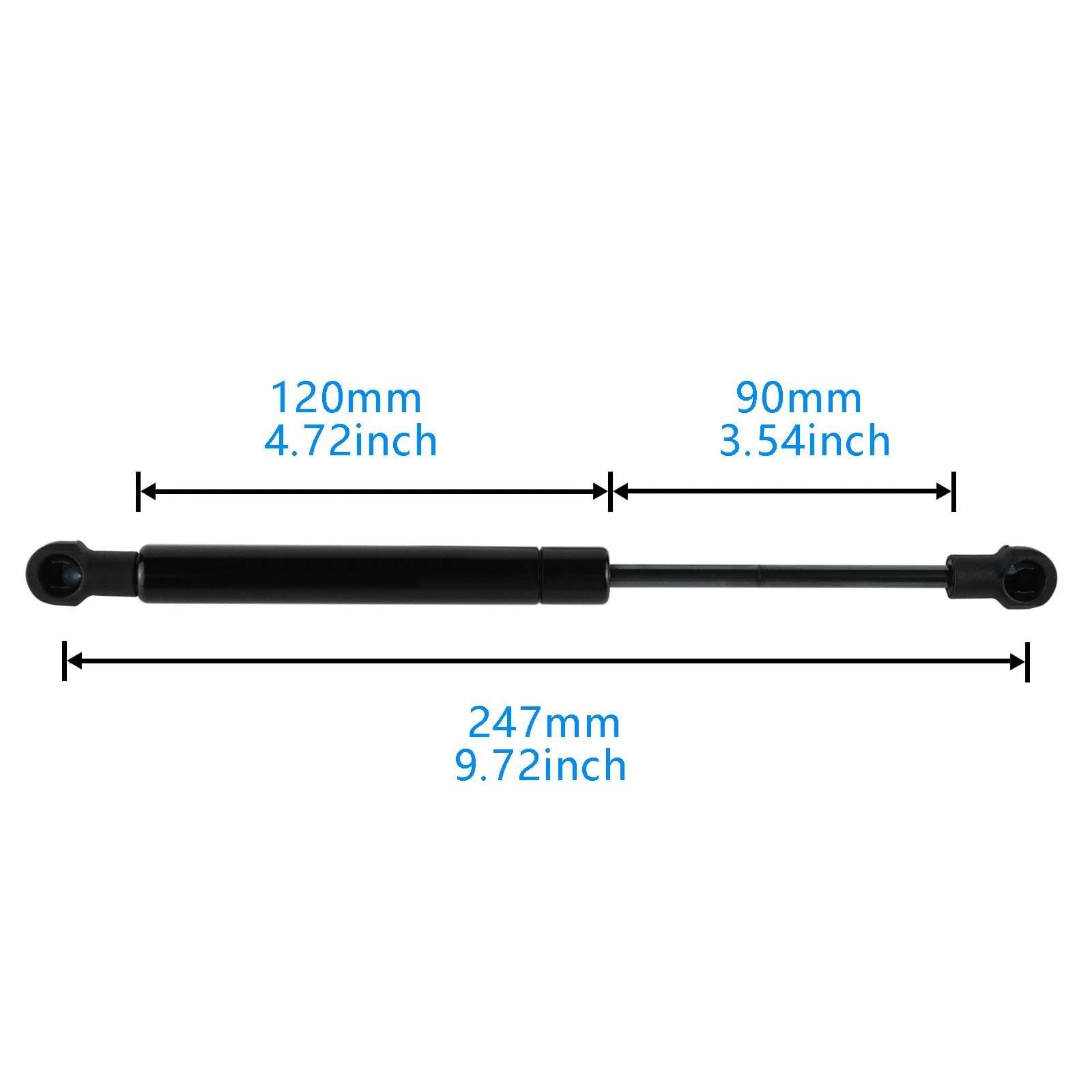 Vérins à Gaz Capot Avant 400N Pour Volvo S60 S80 V70 XC70 (1997-2010) - Paire, Longueur 247mm - 9