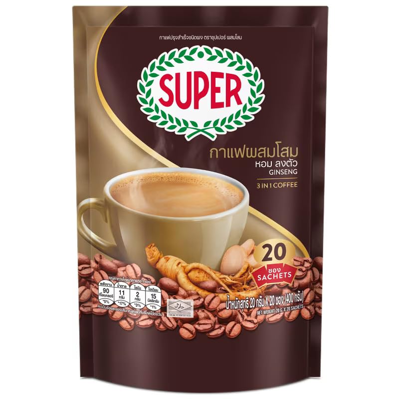 Image of Super Ginseng 3 in 1 Coffee 20 Sachets (20 X 17g), 340