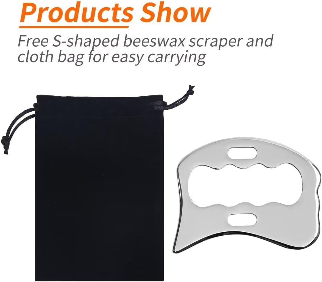 Guasha Massage Tool, Grade Stainless Steel Scraping Tool for Soft Tissue Upgrade Physical Therapy Stuff,Used for Back, Legs, Arms,Neck,Shoulder, Gua sha Tool - Image 6