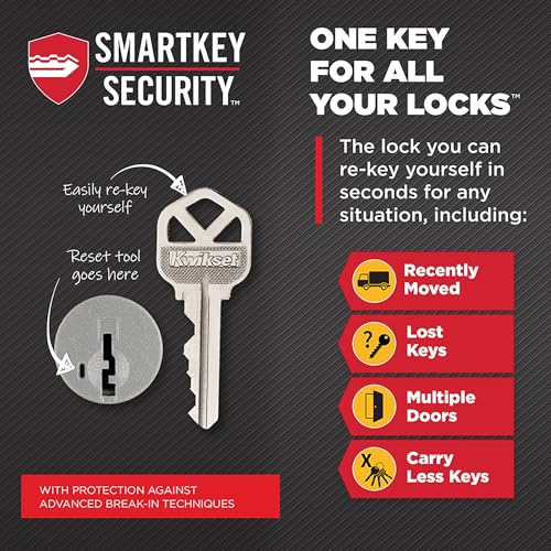 image for Kwikset Halifax Entry Door Handle with Lock and Key, Secure Keyed Reve