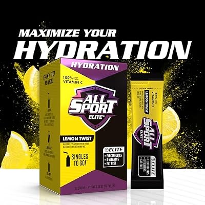 All Sport ELITE - Electrolyte Hydration Performance - Lemon Twist - Singles To Go Powder Packets (10 Sticks)