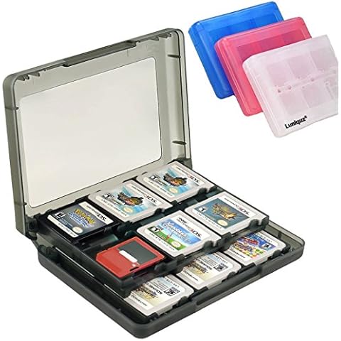 Luniquz 28-in-1 Game Card Case Holder for Nintendo New 3DS / 3DS / Dsi / Dsi XL / Dsi LL/ DS / DS Lite Cartridge Box /Black Cover