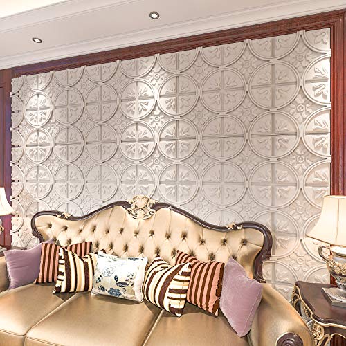 Art3D Drop Ceiling Tiles 2X2, Glue-Up Ceiling Panel, Fancy Classic Style In White #TOP5