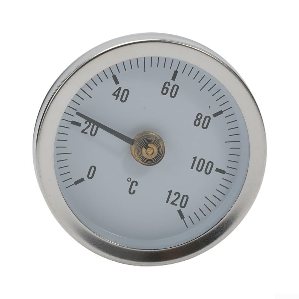 Morsetti a molla Termometro industriale a quadrante con clip a molla, for una misurazione accurata della temperatura di riscaldamento, termometro a molla bimetallico da 63 mm con clip a molla for tubi