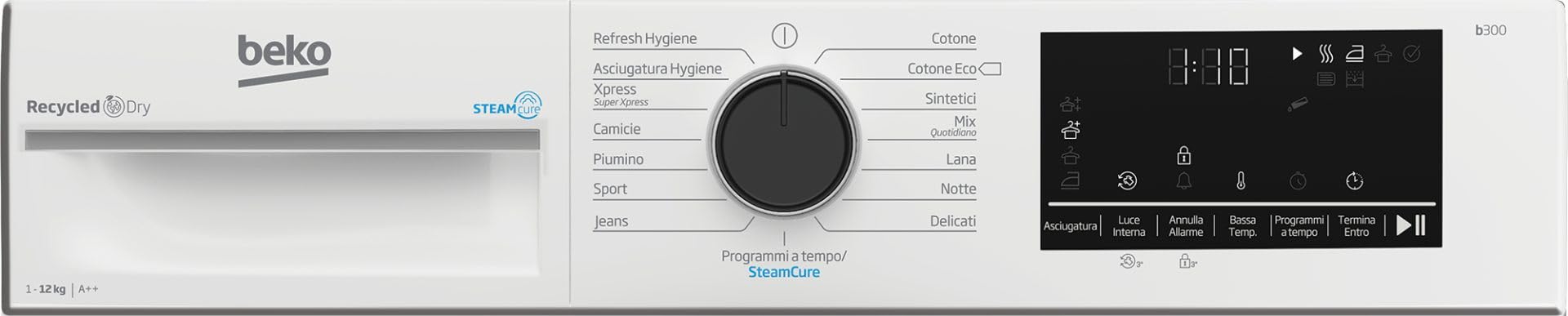 Beko BT3122IS - Asciugatrice con pompa di calore 12 kg, Classe Energetica A++, Inverter