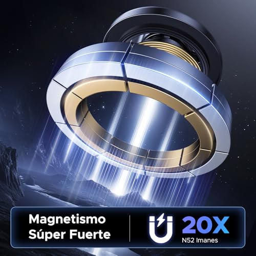 Miniatura 3 de UGREEN Soporte Móvil Coche MagSafe 360° Rotación Suporte Telemovel Carro Magnético Gancho Metálico para Rejilla del Aire Compatible con iPhone 17 Pro MAX Air 16 15 14 Galaxy S25 S24, Negro
