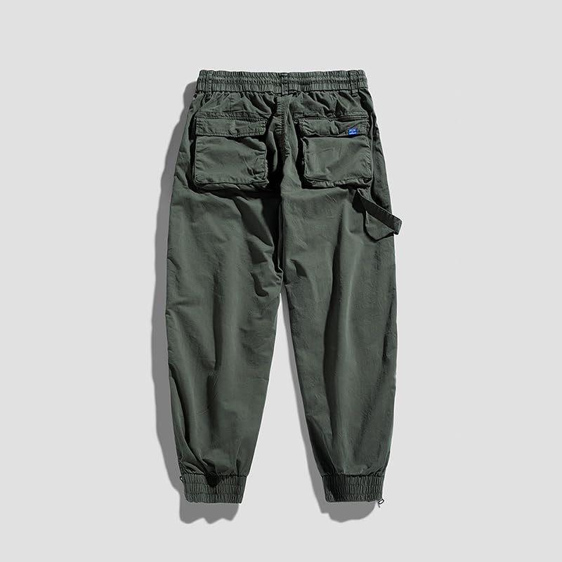 G-STONE Men Cargo Pants with Zipper Multi Pockets Leisure Loose Long Trousers Button Relaxed Casual Outdoors Sport Trouser2