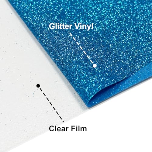Image of Yiwloer Blue Glitter HTV Heat Transfer Vinyl, 12 inch x 5ft lron on Vinyl, for T-Shirt Ironing, Vinyl HTV Easy to Cut and Weed, The Best Choice for DIY Creativity