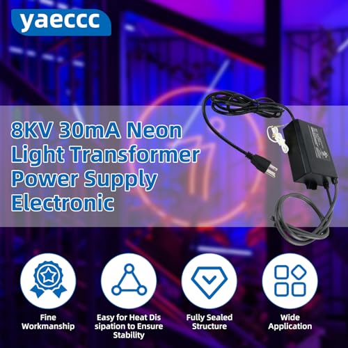 YaeCCC 8KV 30mA Neon Light Transformer Power Supply Electronic Neon Sign Transformer Power Supply UL Listed