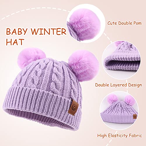 Image of Yuoahcn Kids Winter Beanie Hat Scarf Gloves Set Knit Warm Toddler Winter Cap Gloves Neck Warmer for Boys Girls 1-8 Year