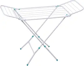 Varal de Chão Reforçado com Abas Dobrável Retrátil Slim Cor Branco