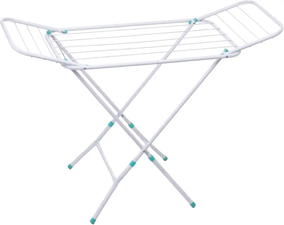 Varal de Chão Reforçado com Abas Dobrável Retrátil Slim Cor Branco