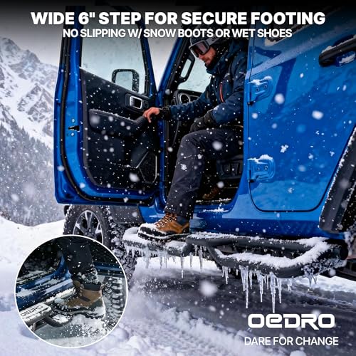 Image of OEDRO Two-Stair Running Boards Compatible for 07-18 Jeep Wrangler JK 4-Door