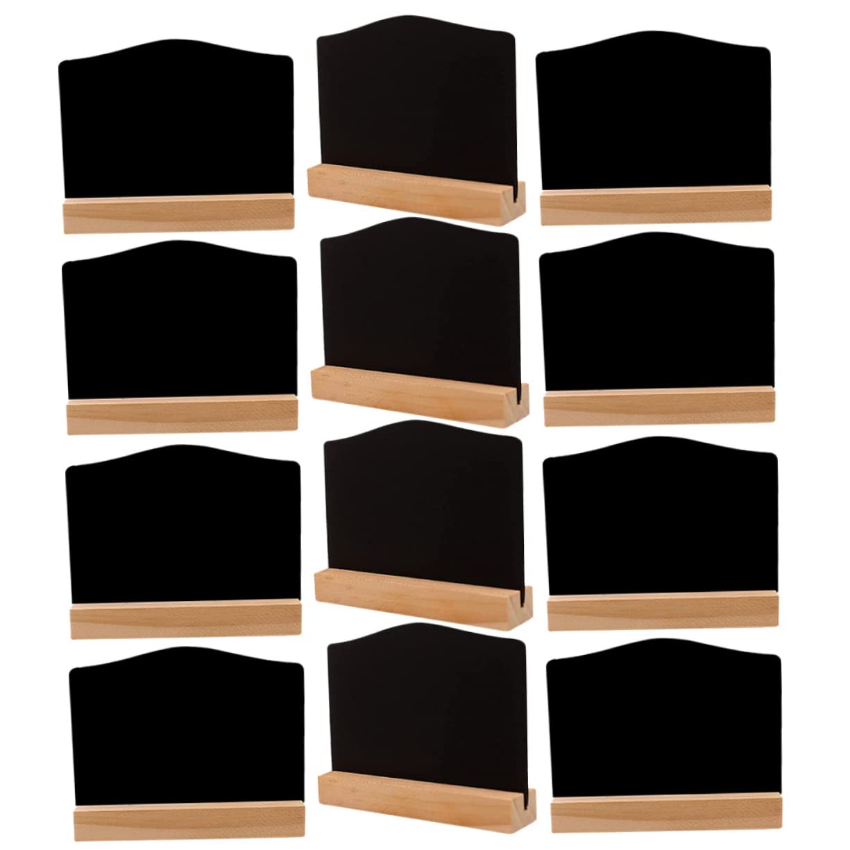 HOMSFOU 12Pcs Mini Rectangle Chalkboards with Removable Easel Stand for Tabletop Message Board for Weddings Events Food Labels and Home Decor