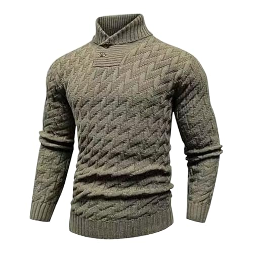 Cable Knit Sweater Men Long Sleeve Mock Neck Pullover Sweaters Trendy Casual Comfy Sweater Outerwear2