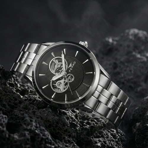 Image of Ferro Sangiovese Quartz Black Round Dial Men's Watch - F31457A-A2