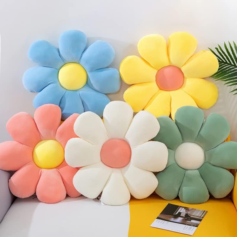 Mnrkaoic Flower-Shaped Throw Pillow Cushion Reading Pillow and Leisure and Comfortable Pillow Green (40CM)