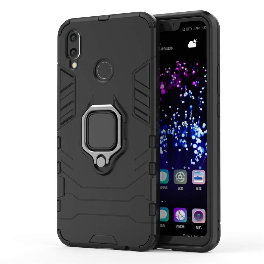 CHcase Huawei P40 Pro Funda, Anillo Metálico Sujeción Soporte Antichoque Rígido Caja (Funciona con el Montaje de Coche Magnético) Doble Capa Sólido Case Carcasa para Huawei P40 Pro -Black Plus Gray — view 28