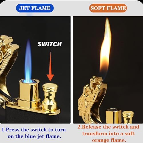 Encendedor Dragon Lighter con llama ajustable y recargable miniatura 4