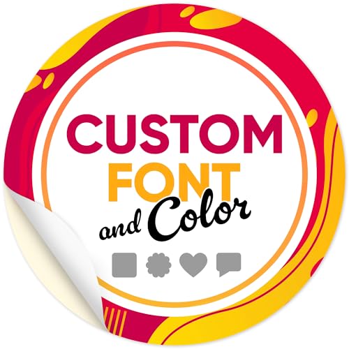 Custom Stickers, Custom Stickers for Business Logo Vinyl Product Labels, 60 to 1000 Pack, Personalize with Text, Color and 13 Shapes, UV Protected, Waterproof, 1 Inch Sticker