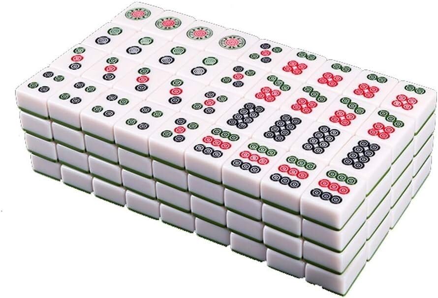 Ensemble de Mahjong Chinois de haute qualité avec 144 tuiles pour les passionnés