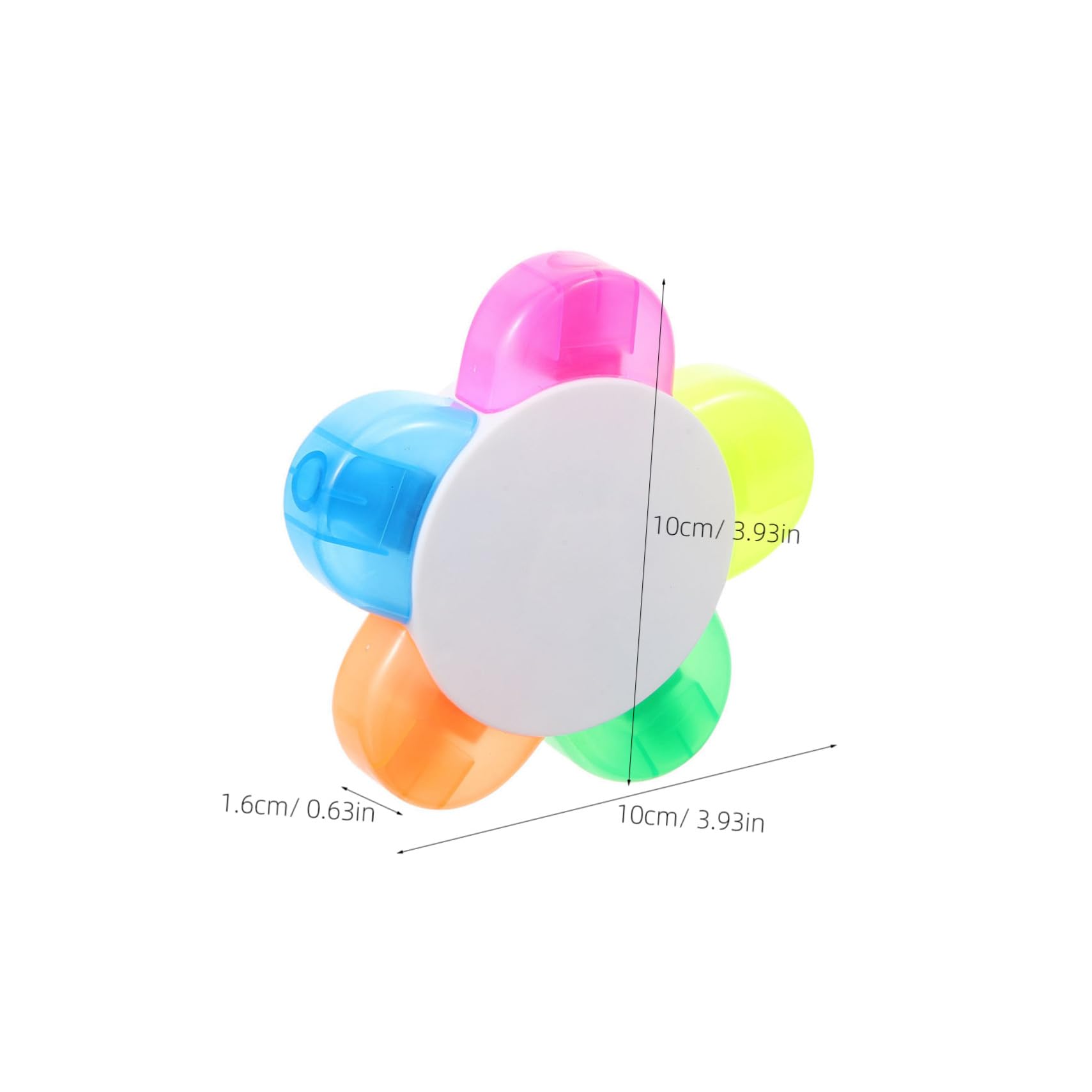VILLCASE Lot de 10 Surligneurs Fluorescents Forme Fleur 5 Couleurs Vives, Design Pétale Esthétique, Matériau Pp Léger pour Bureau et École