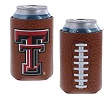 College Football Team Logo Pigskin Can Cooler Insulator Sleeve Holder Huggie 2-Pack (Texas Tech Red