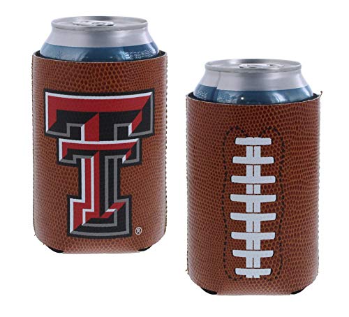 College Football Team Logo Pigskin Can Cooler Insulator Sleeve Holder Huggie 2-Pack (Texas Tech Red Raiders) #TOP22
