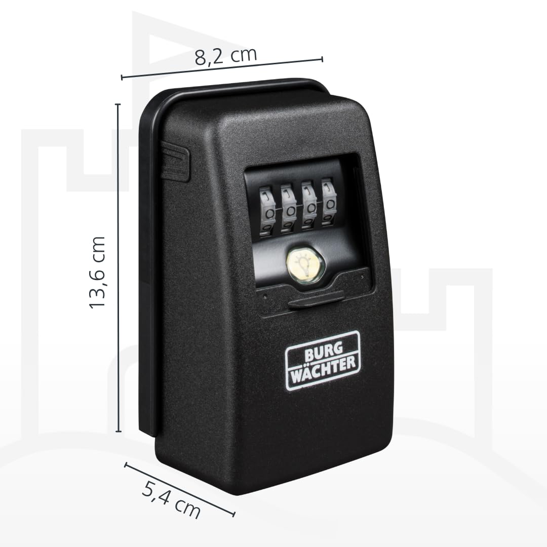 Burg-Wächter Key Safe 60 L SB Schlüsseltresor magnetisch beleuchtet Wandmontage 4-stelliger Zahlencode Schwarz