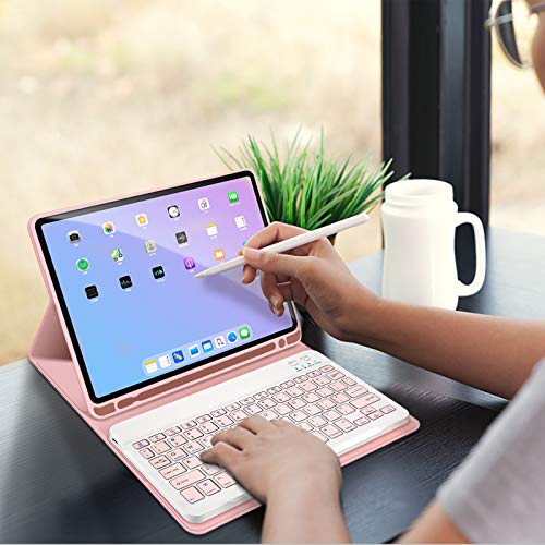 Abeifan Ipad 10Th Generation Case With Keyboard 10.9“ 2022, Wireless Keyboard Case For 10.9-Inch 2022 Ipad 10Th Generation (A2696 / A2757 / A2777) With Pencil Holder Pink #TOP6