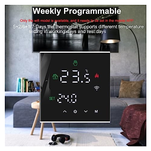 M3H Acqua/Riscaldamento A Pavimento Elettrico Acqua/Caldaia A Gas Termostato Funziona Risparmia Sui Costi Di Riscaldamento Energetico(Electric 16A Wifi) - 3