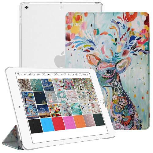 Image of iPad Mini 3 2 1 Generation 7.9 Inch [ Mini 3rd Mini 2nd Mini 1st] A1599 A1600 A1489 A1490 A1491 A1432 A1454 A1455 Trifold Printed Hard Smart PC Transparent Back Cover - Deer Print