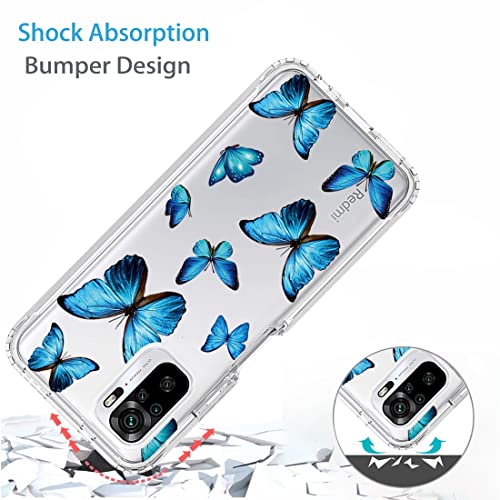 Coque Redmi Note 10S incassable transparente motif papillon
