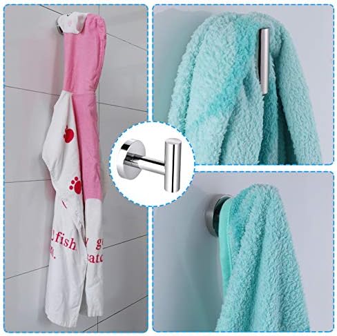 JIZZU Stainless Steel Towel Bars Bathroom Accessories Set, Chrome Towel Rails Wall Mounted 50cm & hand towel holder & Towel Robe Hook with Screws, Towel Bar, Towel Rack, Suitable for Bathroom, Kitchen