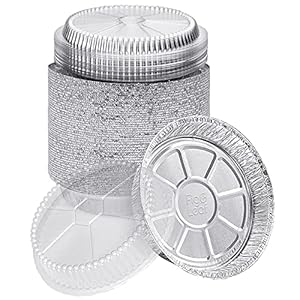 (360 Pack) Premium 6-Inch Round Foil Pans with Plastic Dome Lids l Heavy Duty l Disposable Aluminum Tin for Roasting, Baking, or Cooking
