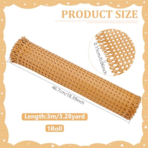 INTERWARM 40cm X 3m Kunststoff Rattan Geflecht Kunstrohr Offenes Gewebe Handgewebte PE Kunststoff Rattanrollen Für DIY Möbeldekoration Betten Stühle Schränke Und Decken Sandy Brown