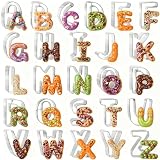 3 Inch Alphabet Letter Cookie Cutter Set 26 Pcs Large DIY Stainless Steel Cookie Cutter Baking Molds Set,for Biscuits,Cookie,Fondant,Dough,Fruit，for Birthday wedding Halloween Christmas family Party