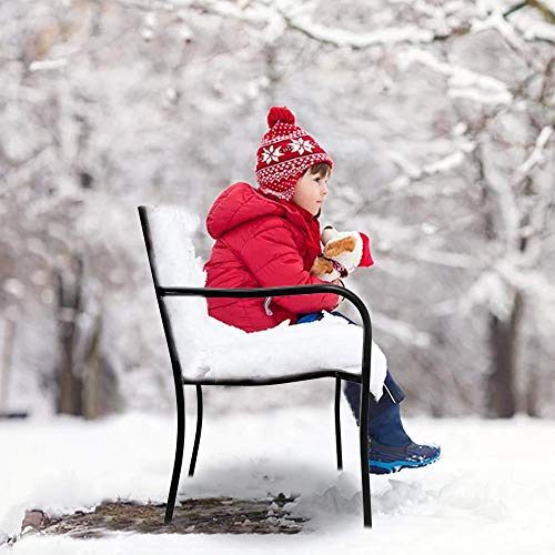 500 Lb Heavy Duty & Durable 2-3 People Comfortable Seat Patio Garden Bench Park Yard Outdoor Furniture Solid Anti-Rust Steel Frame Porch Chair Seat for Garden, Park, Deck, Porch, Backyard or Pools - Thumbnail 5